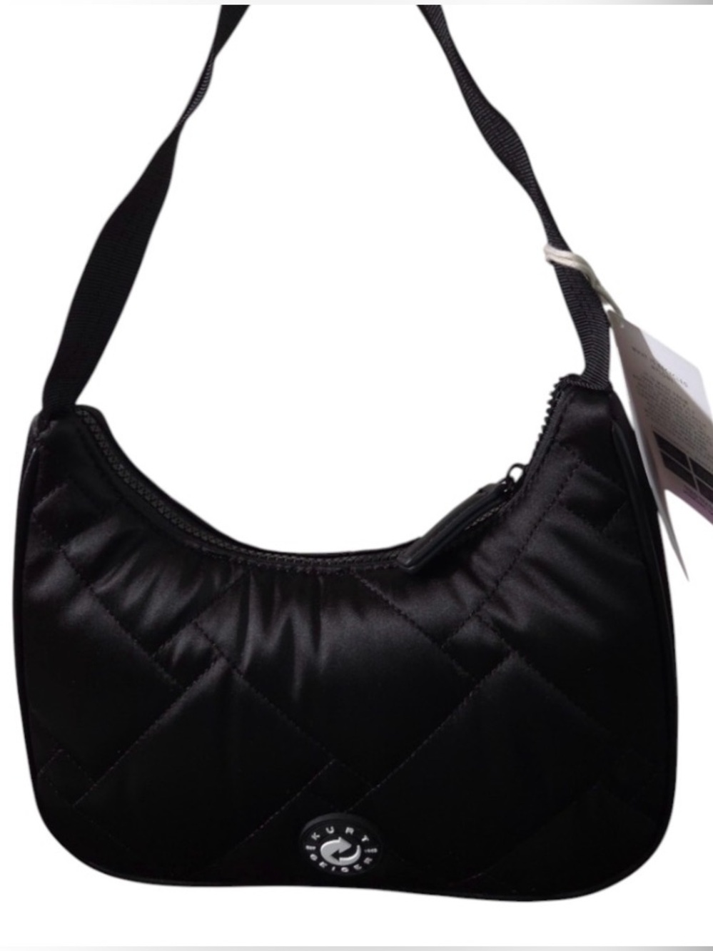 Kurt Geiger Black Quilted Shoulder Bag Medium Zip Top NWT - Picture 1 of 5